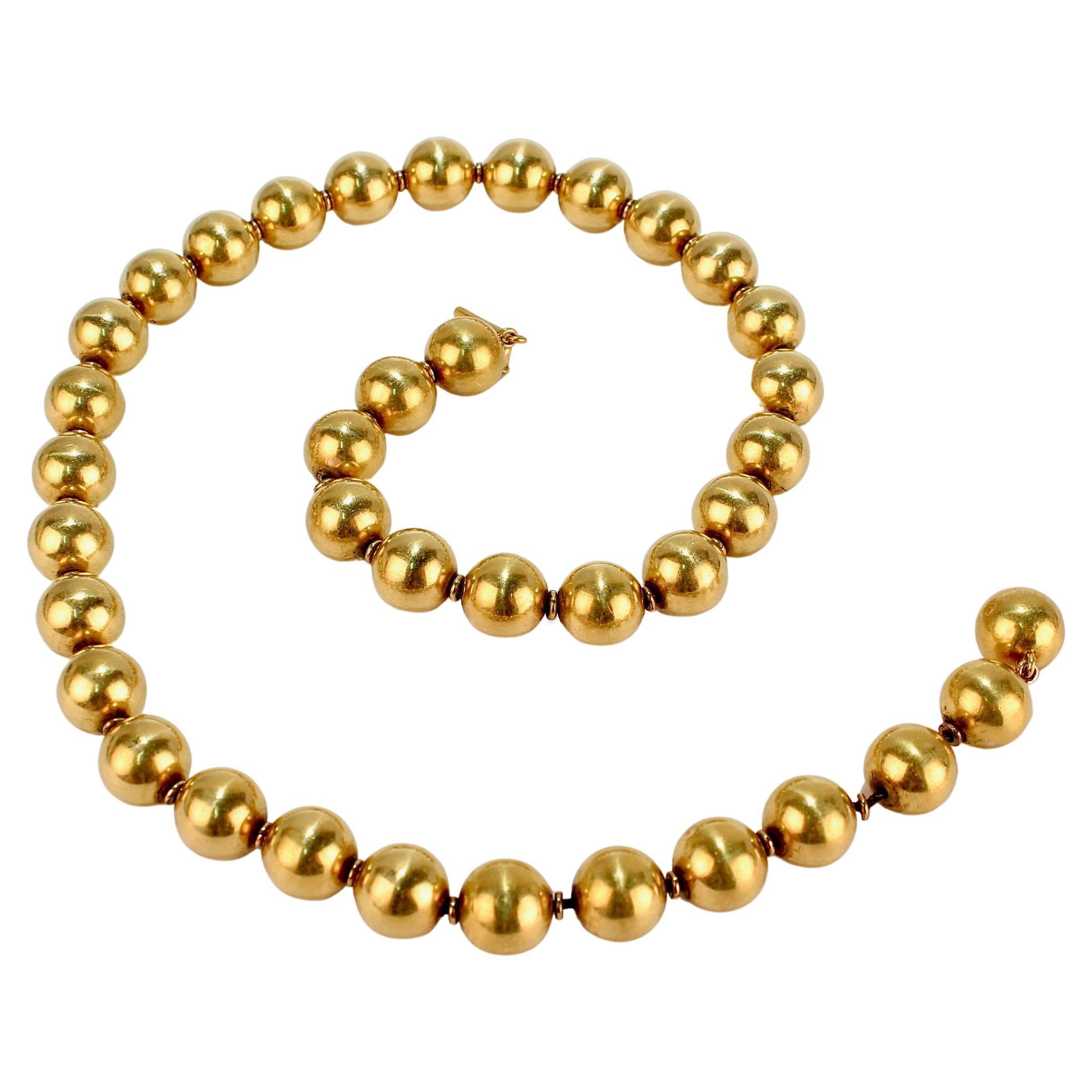 Antique Edwardian High Karat Gold Beaded Necklace