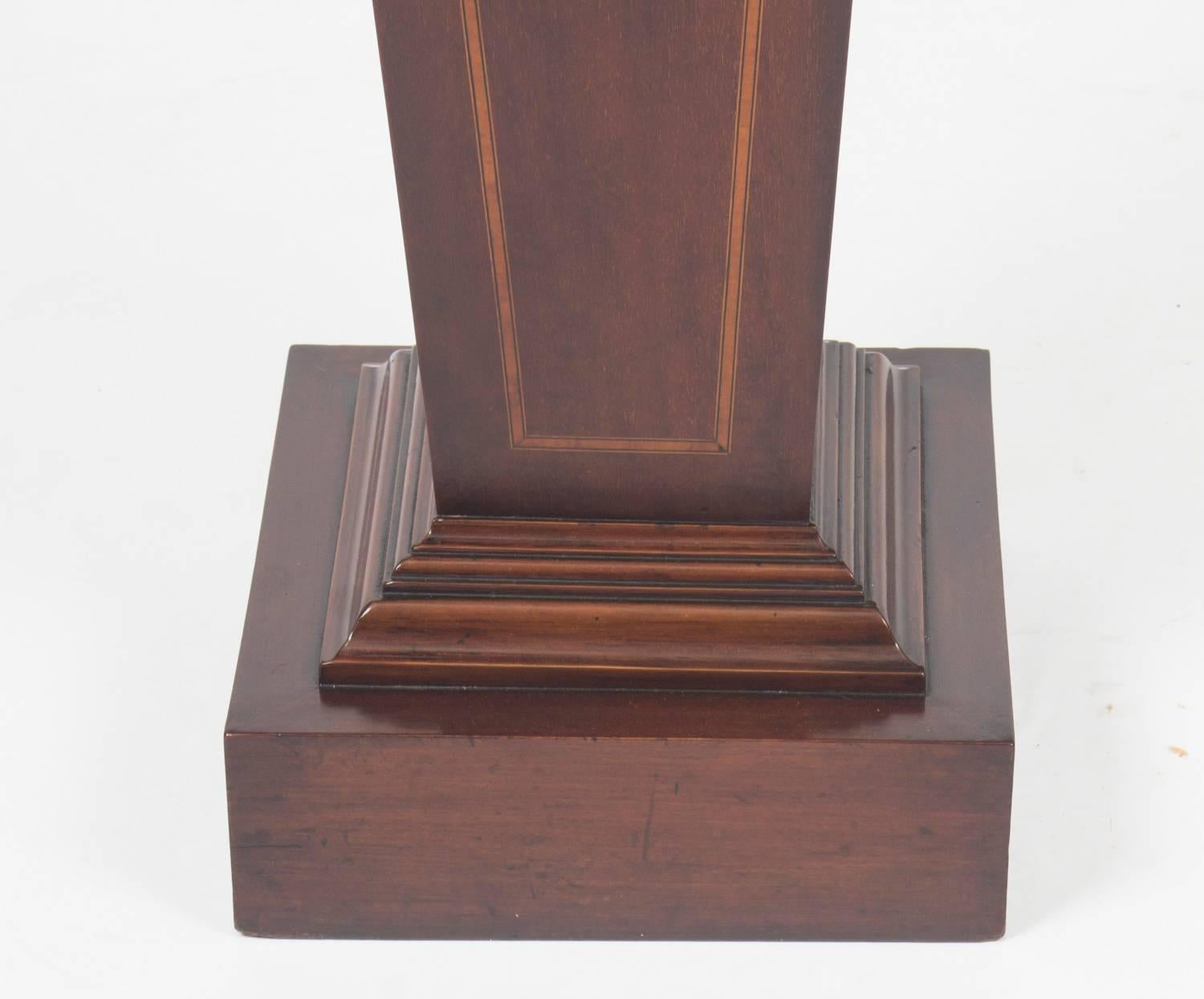 Antique Edwardian Inlaid and Painted Mahogany Pedestal Stand, 19th Century 1
