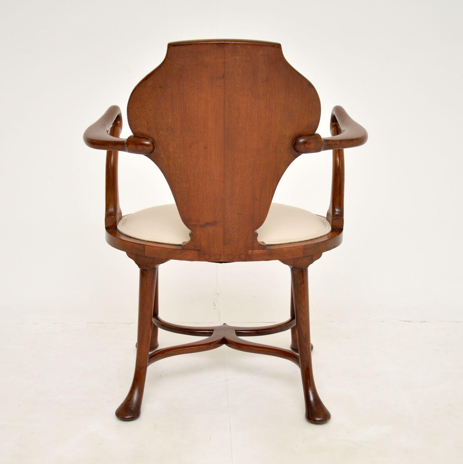 English Antique Edwardian Inlaid Armchair For Sale