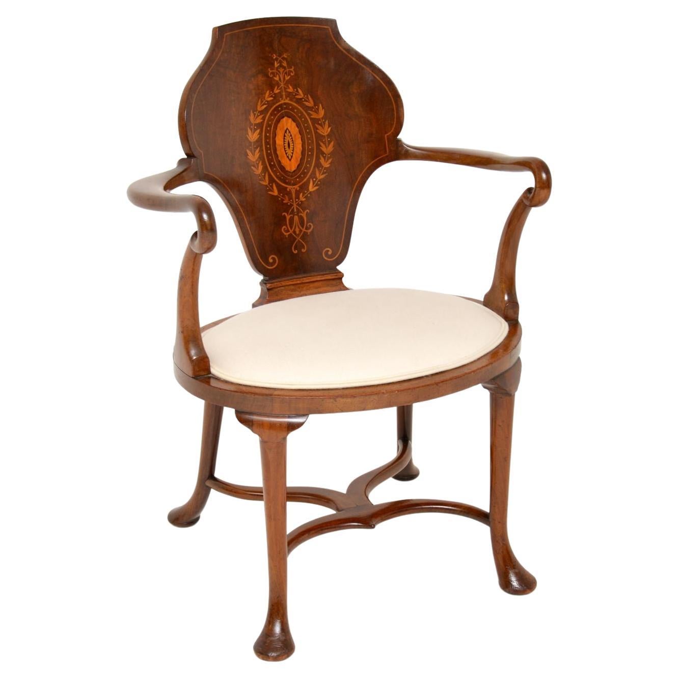 Antique Edwardian Inlaid Armchair