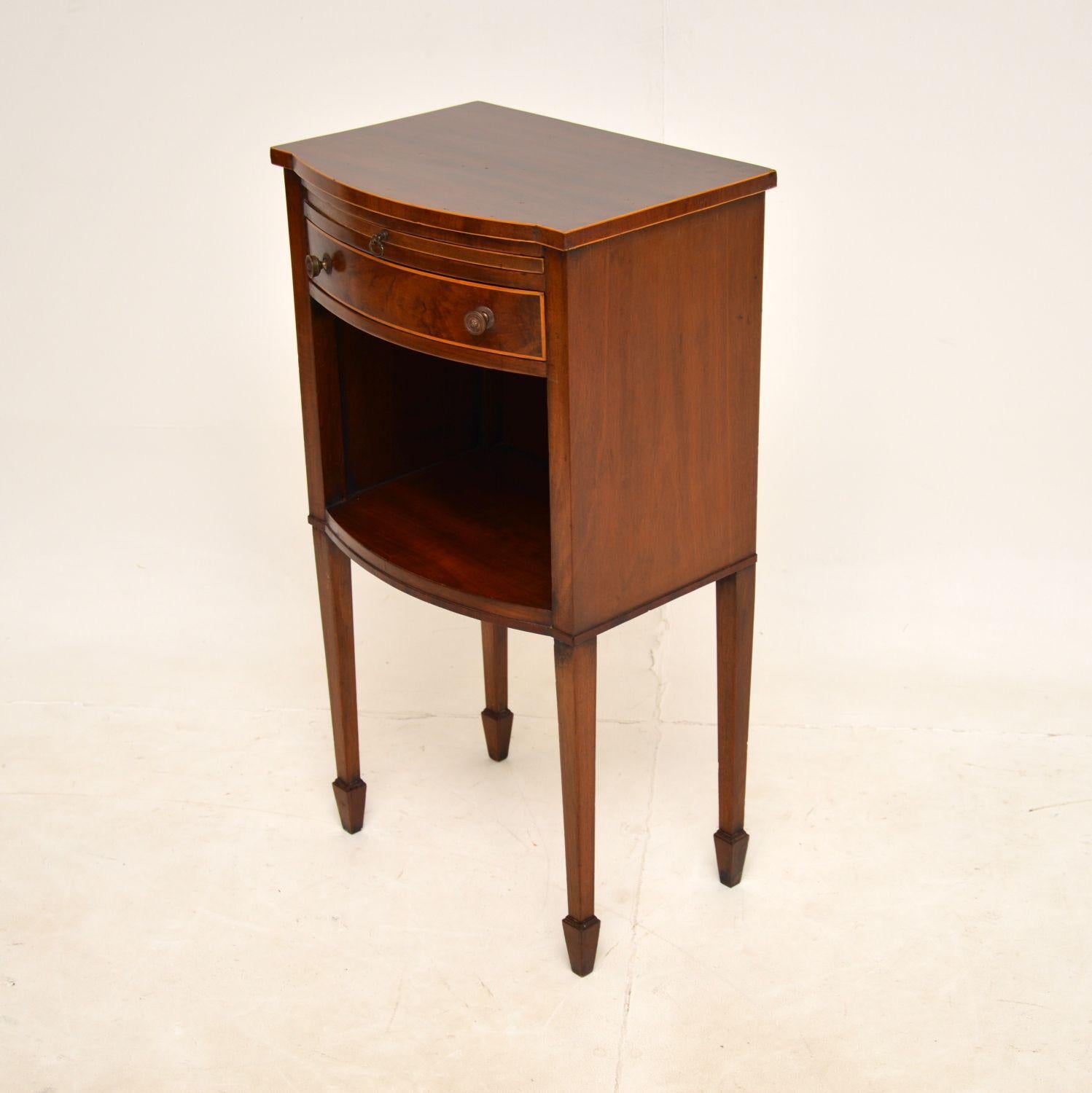 Inlay Antique Edwardian Inlaid Bedside Cabinet