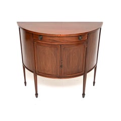 Antique Edwardian Inlaid Bow Front Cabinet