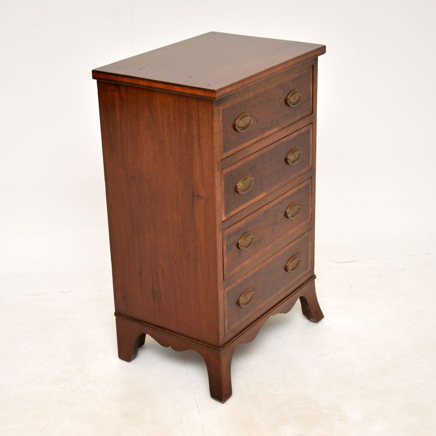 English Antique Satinwood Inlaid Edwardian Chest of Drawers For Sale