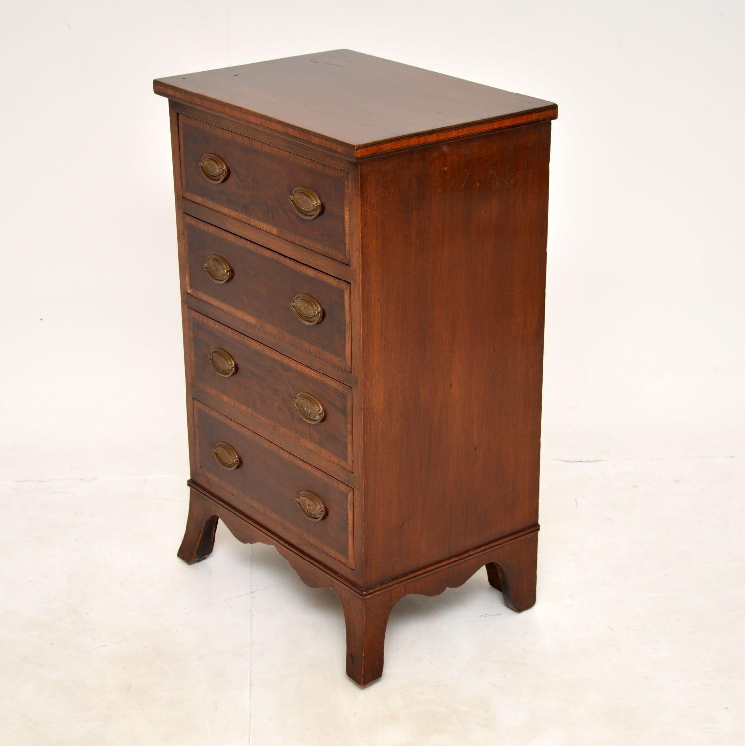 Inlay Antique Satinwood Inlaid Edwardian Chest of Drawers For Sale