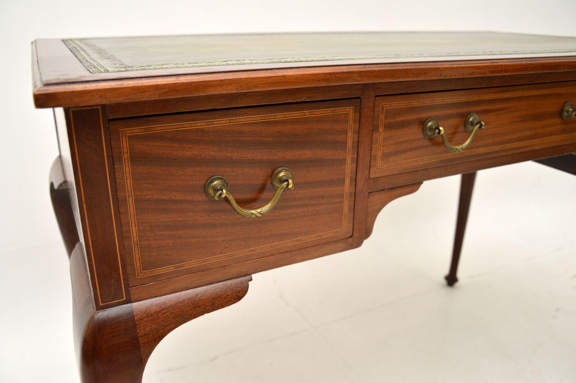 Antique Edwardian Inlaid Desk by Maple & Co For Sale 3