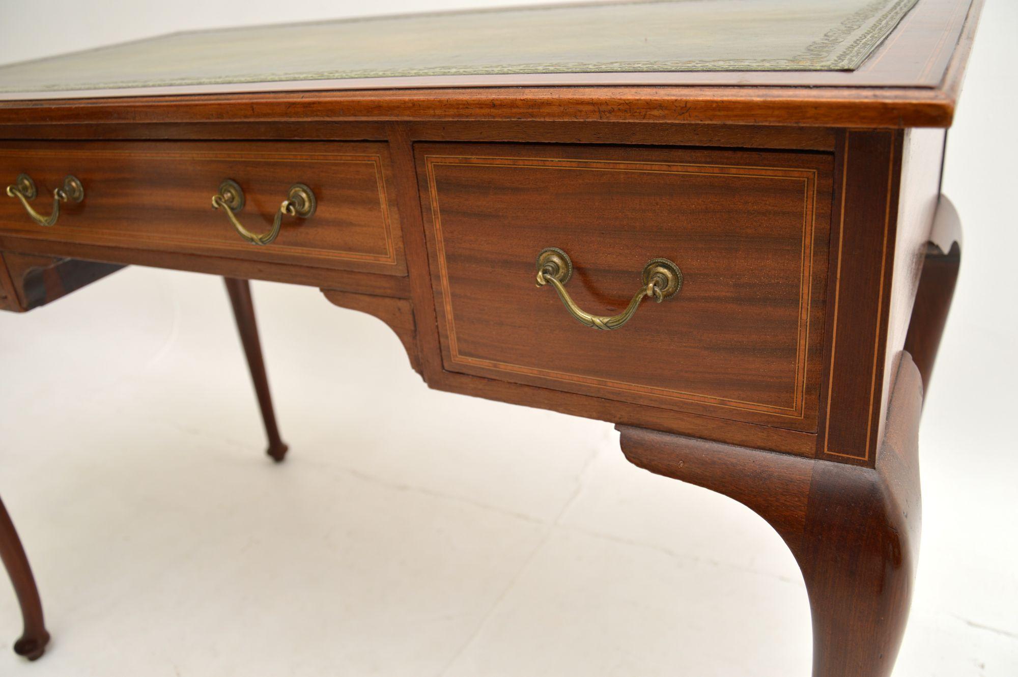 Antique Edwardian Inlaid Desk by Maple & Co For Sale 4