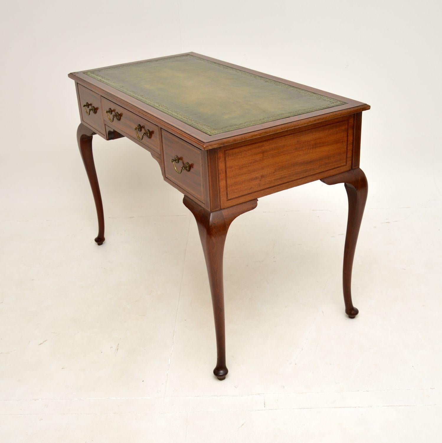 British Antique Edwardian Inlaid Desk by Maple & Co For Sale