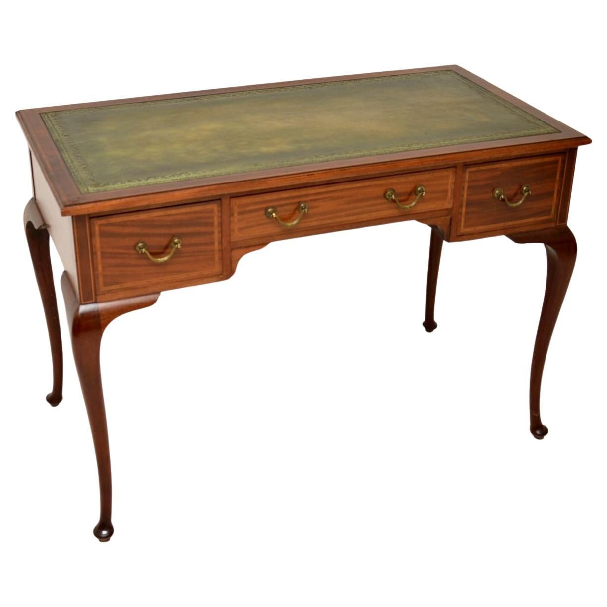 Antique Edwardian Inlaid Desk by Maple & Co For Sale