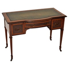 Table de bureau/table à écrire édouardienne ancienne marquetée par Maple & Co