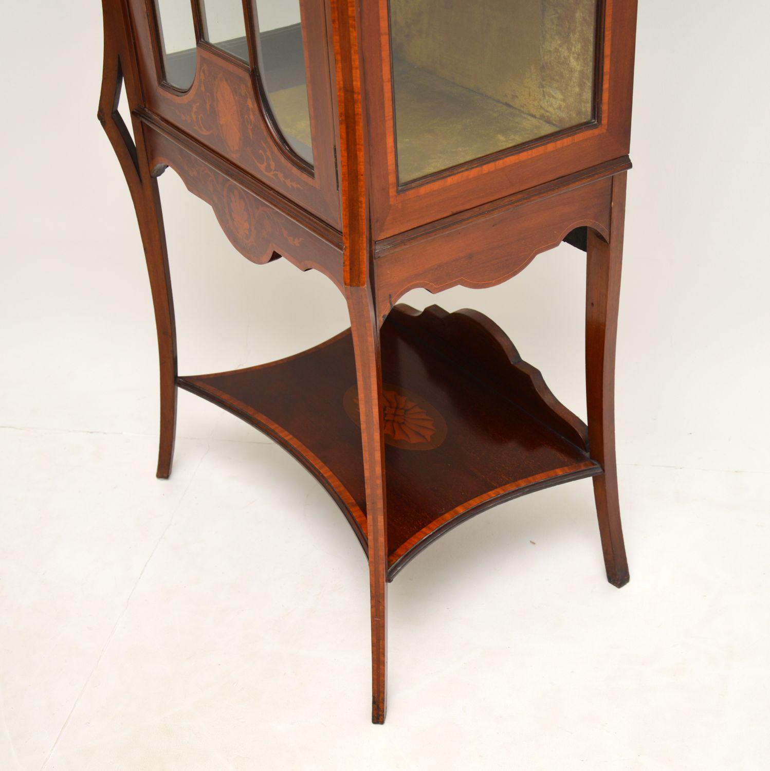 Antique Edwardian Inlaid Display Cabinet 2