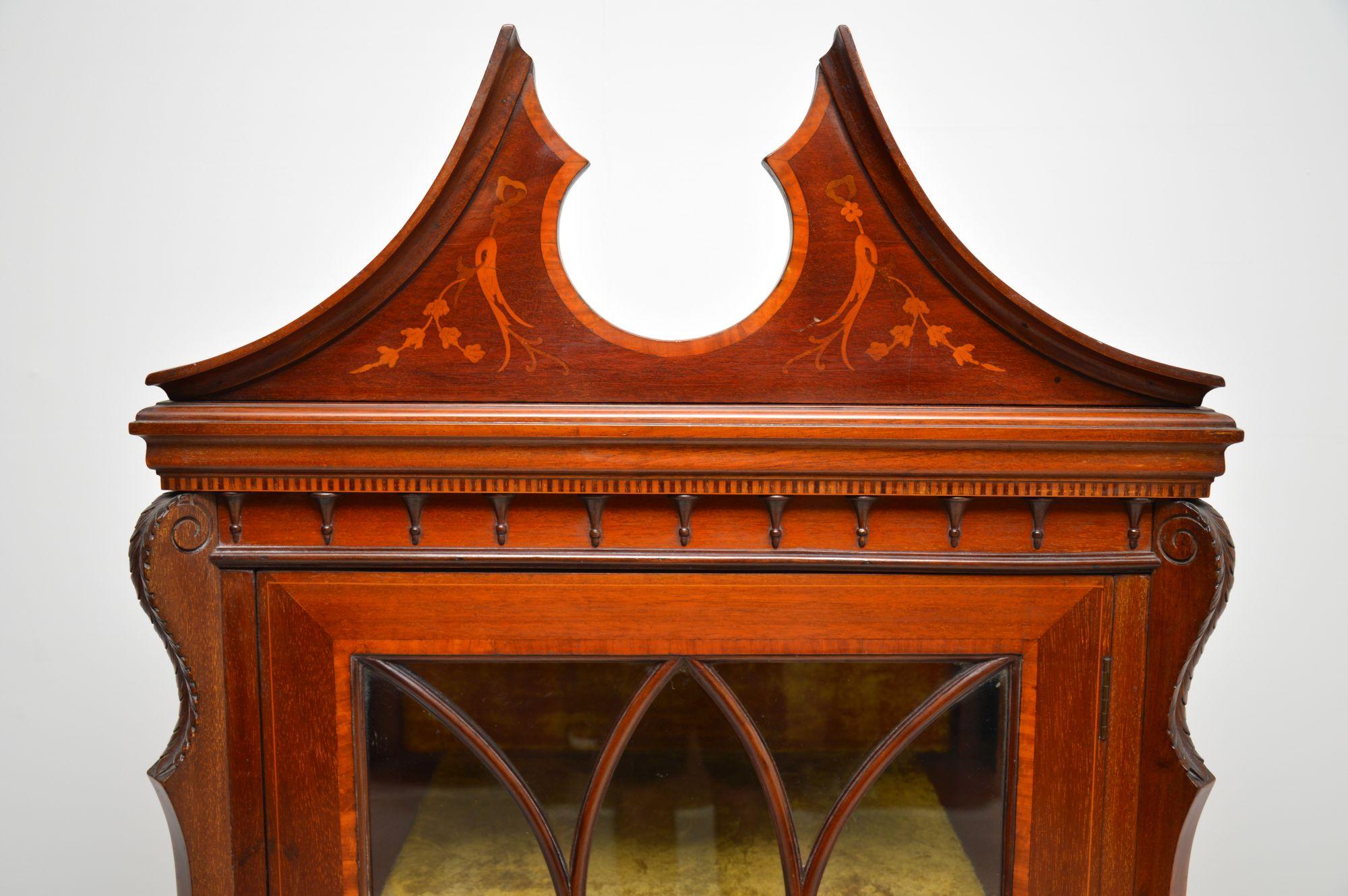 Sheraton Antique Edwardian Inlaid Display Cabinet