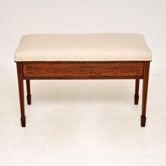 Antique Edwardian Inlaid Duet Stool