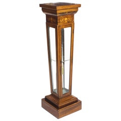 Used Edwardian Inlaid Gonçalo Alves Display Pedestal Stand, 19th Century