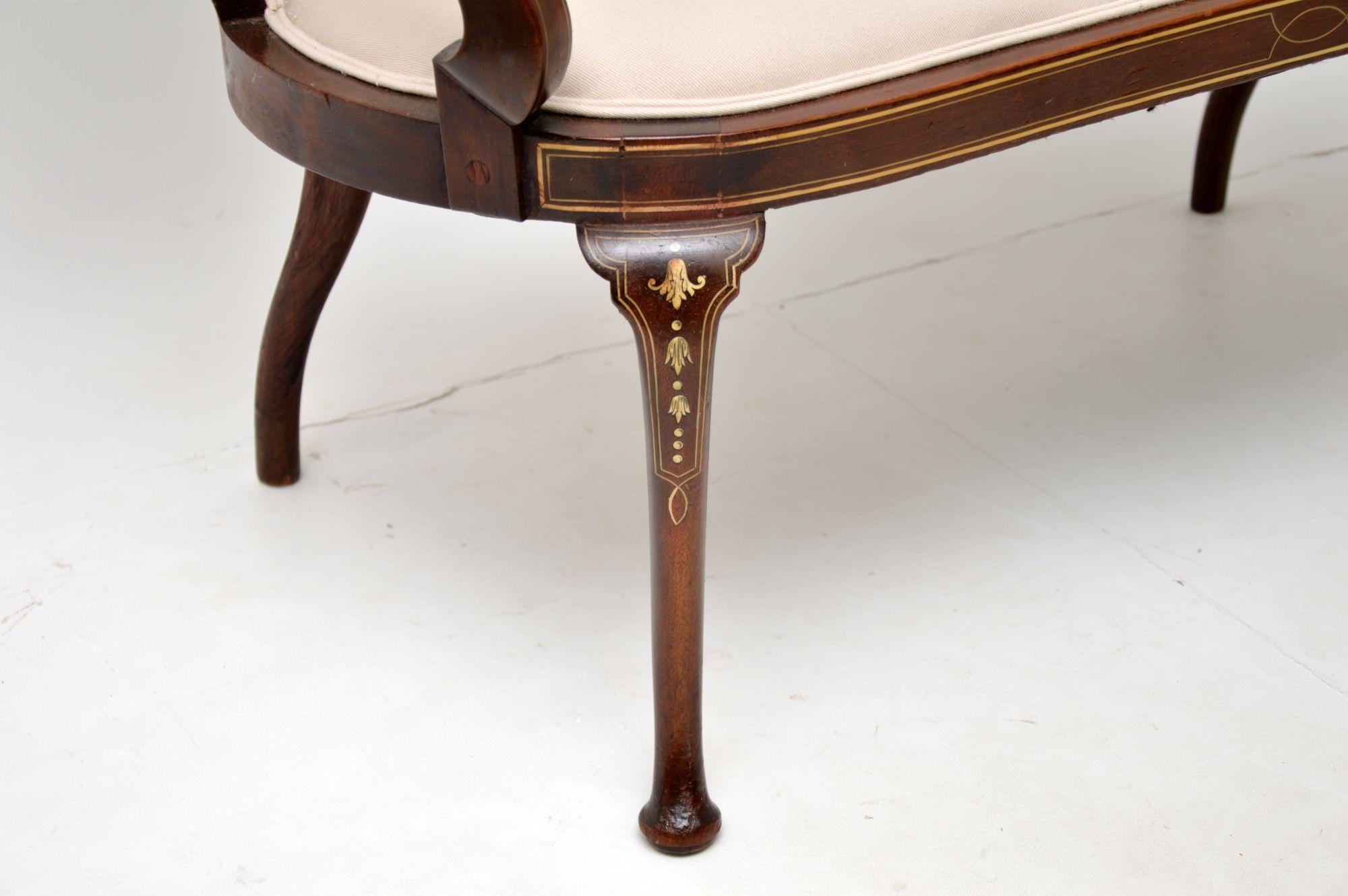 Antique Edwardian Inlaid Love Seat / Settee 4