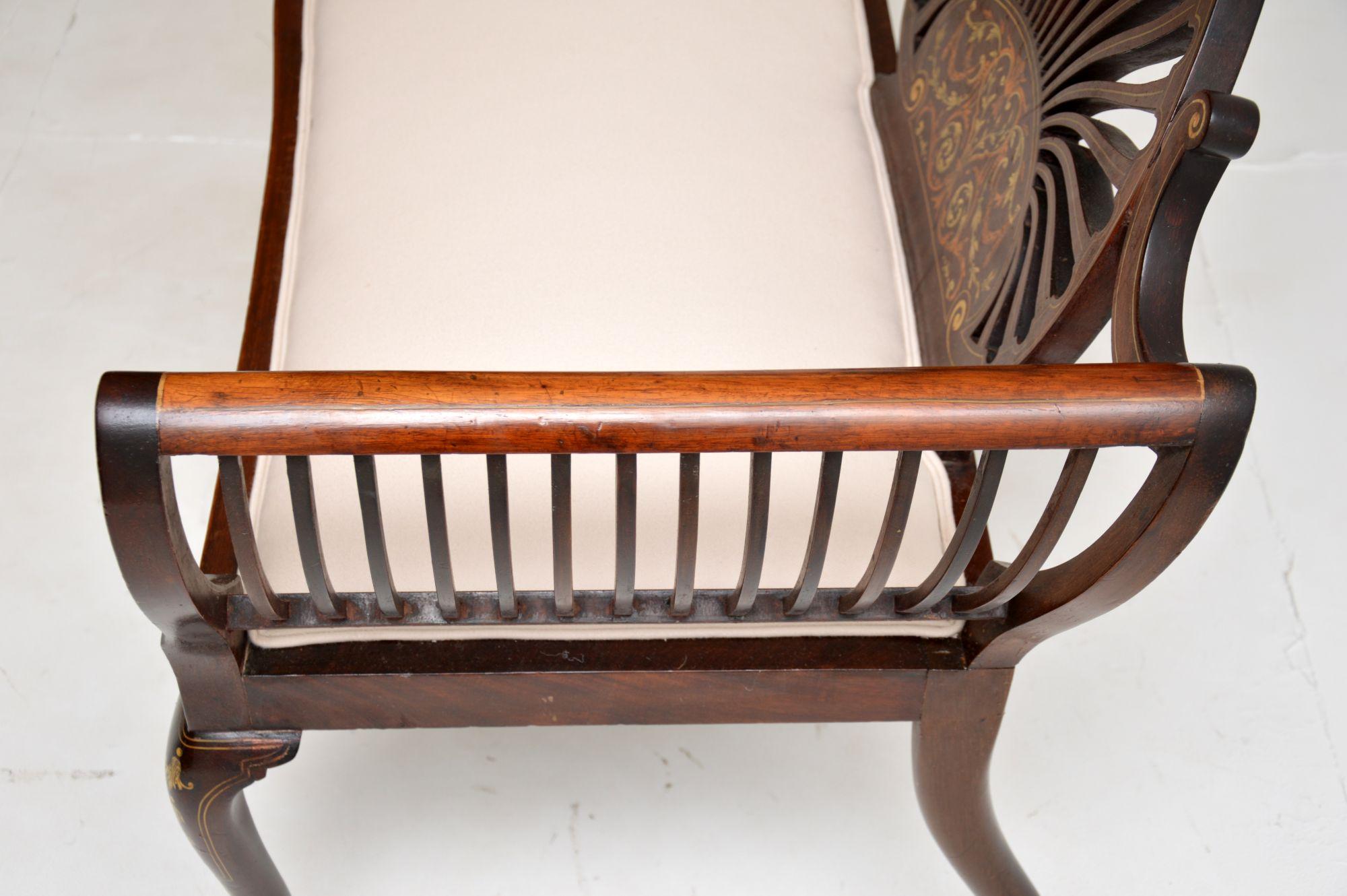 Antique Edwardian Inlaid Love Seat / Settee 3