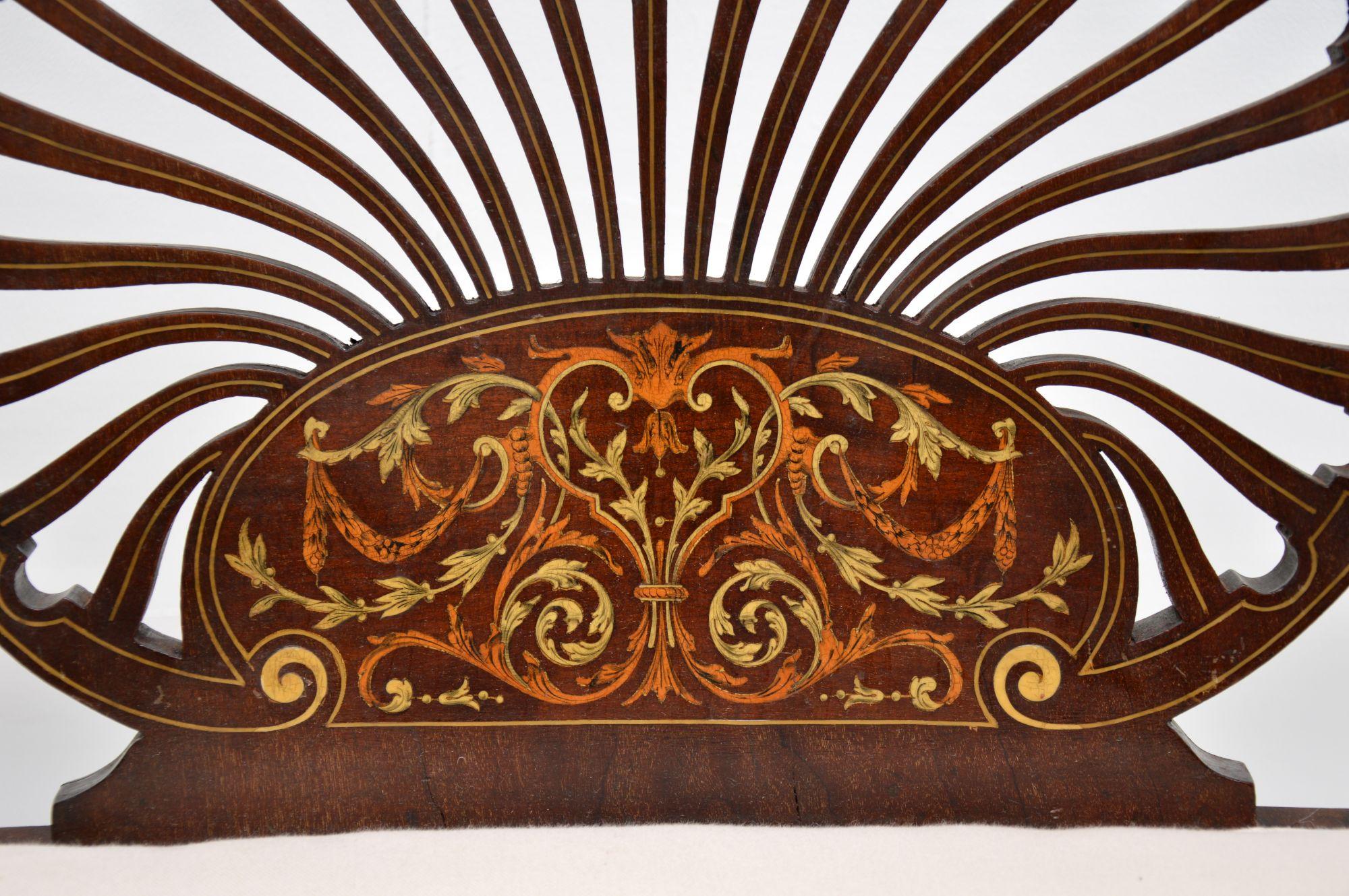 Antique Edwardian Inlaid Love Seat / Settee 1
