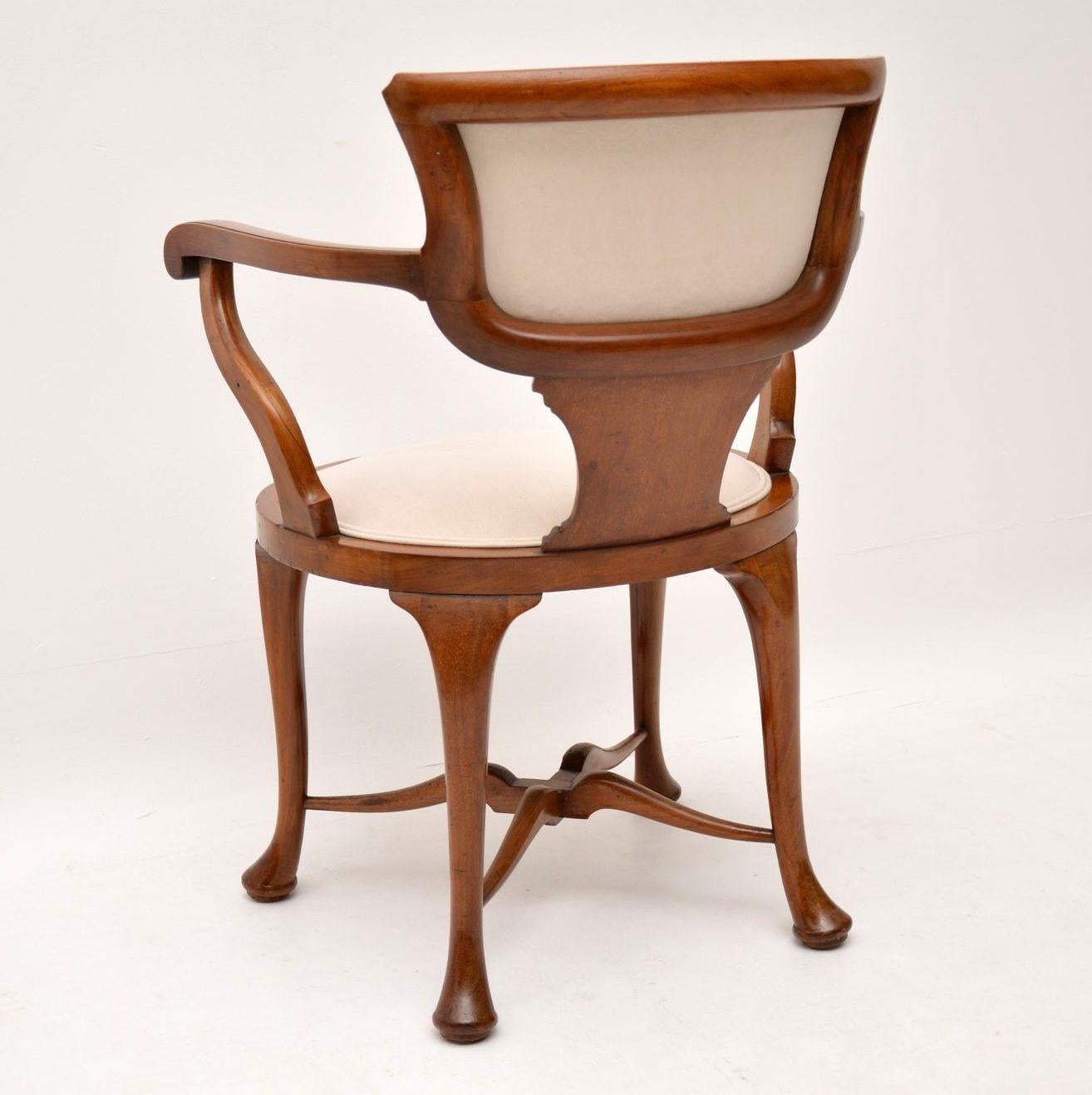 Antique Edwardian Inlaid Mahogany Armchair 5