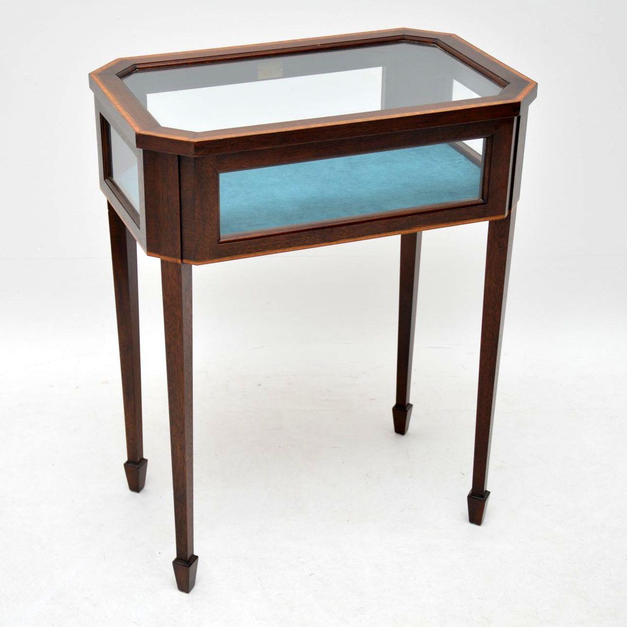 Antique Edwardian Inlaid Mahogany Bijouterie Display Table 5