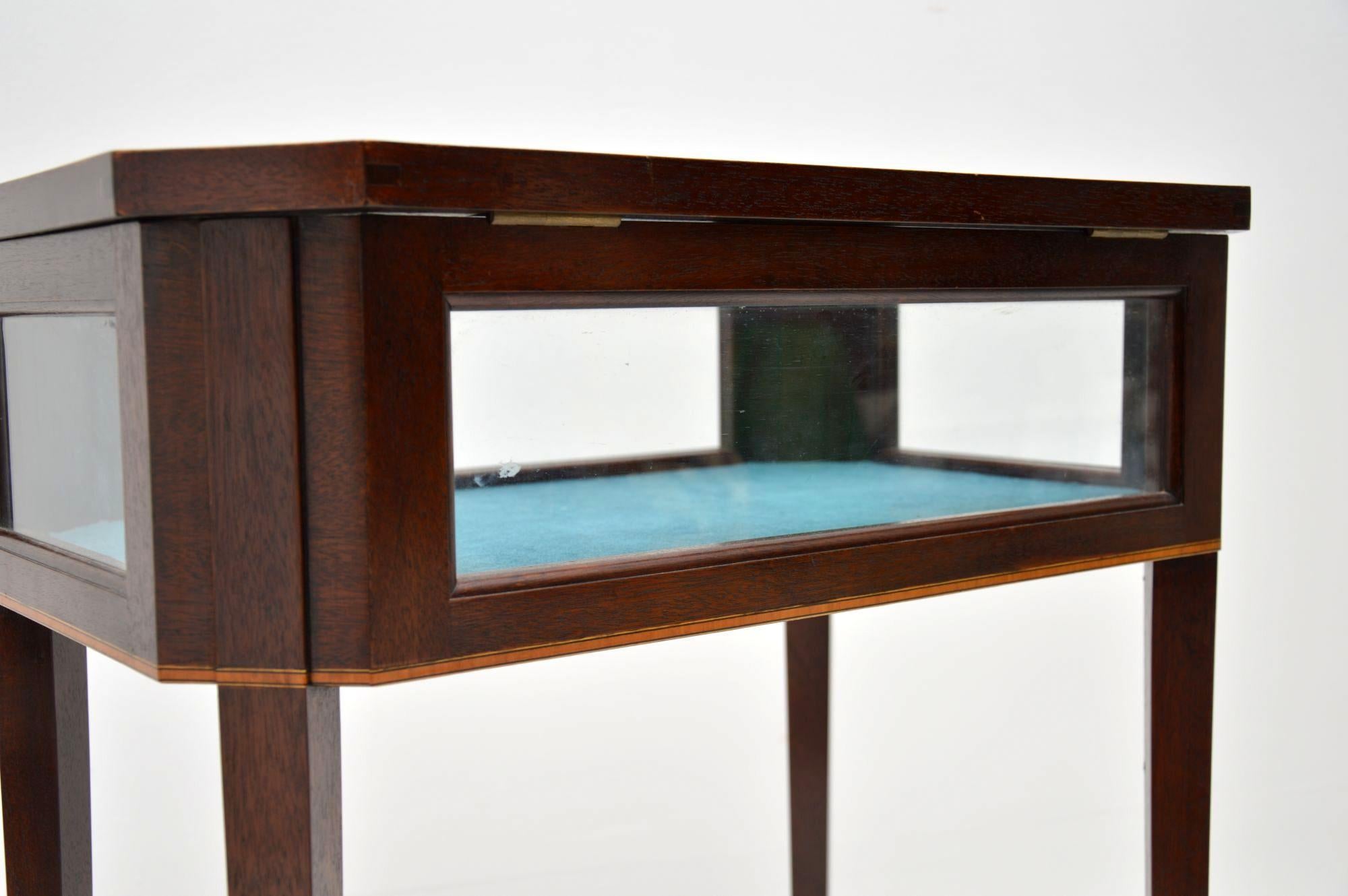 Antique Edwardian Inlaid Mahogany Bijouterie Display Table 6