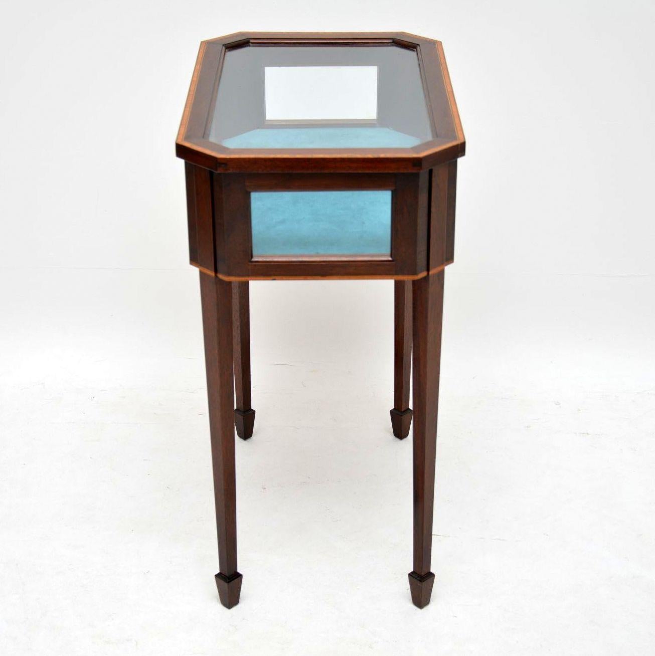 Antique Edwardian Inlaid Mahogany Bijouterie Display Table 2