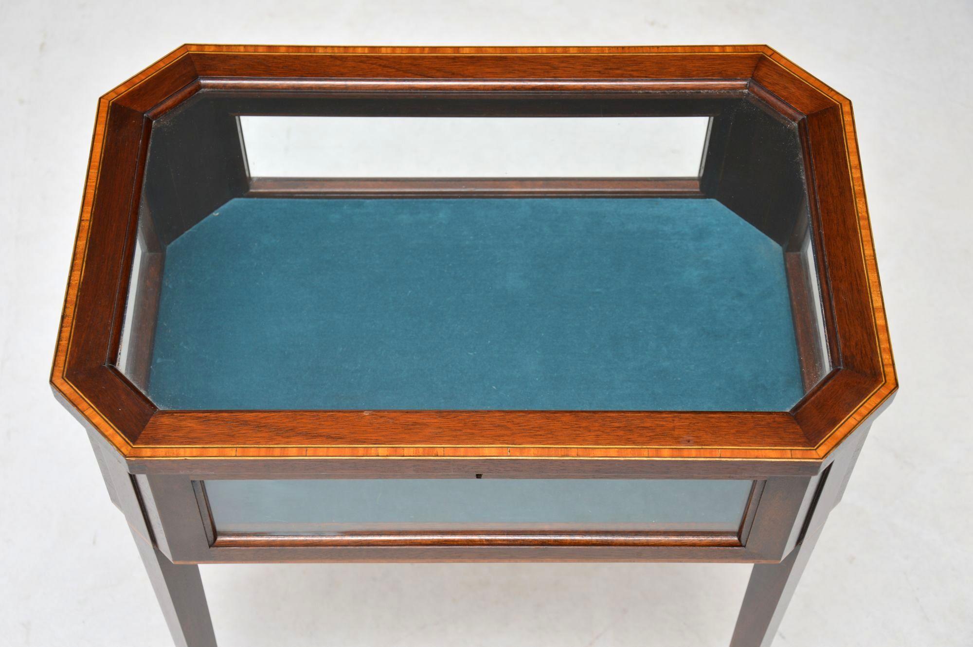 Antique Edwardian Inlaid Mahogany Bijouterie Display Table 3