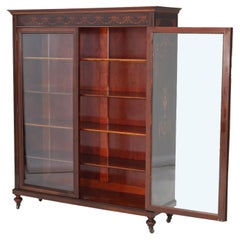 Antique Edwardian Inlaid Mahogany Bookcase C1910