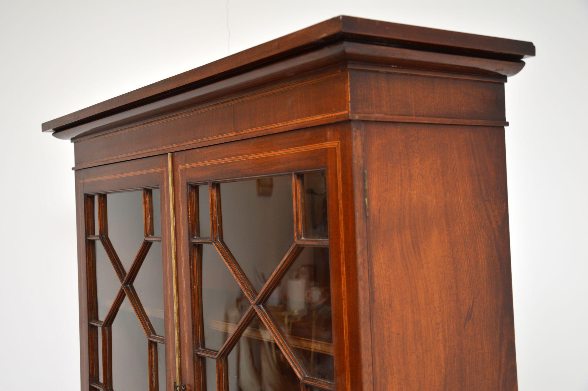 Antique Edwardian Inlaid Mahogany Bookcase 6