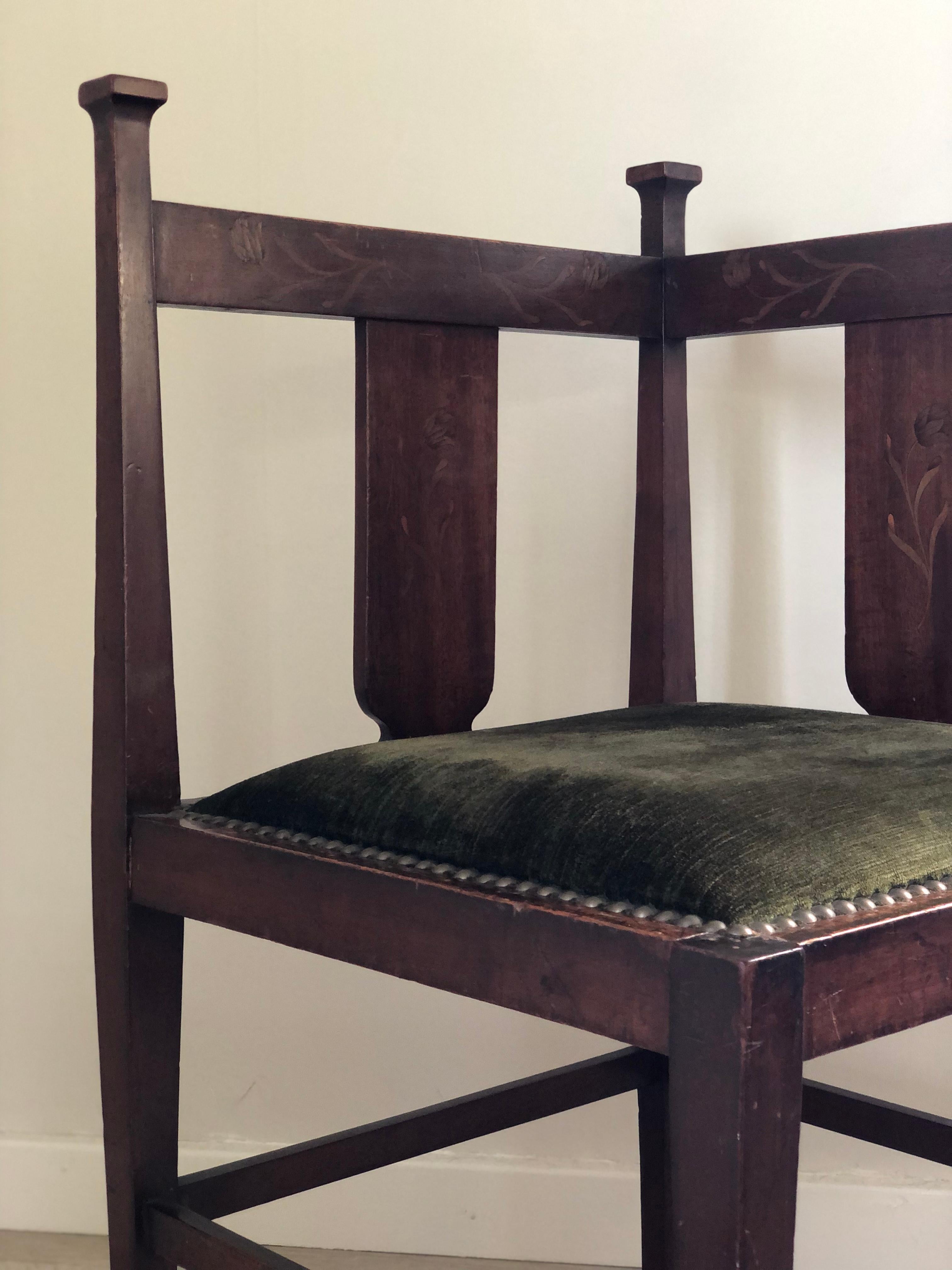 British Edwardian Inlaid Mahogany Chair Early 20th Century