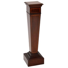 Antique Edwardian Inlaid Mahogany Column