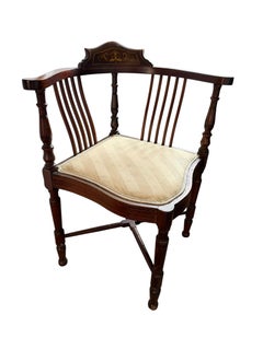 Antique Edwardian inlaid mahogany corner chair, dating from the early 19th centu