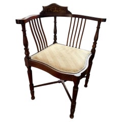 Antique Edwardian inlaid mahogany corner chair, dating from the early 19th centu