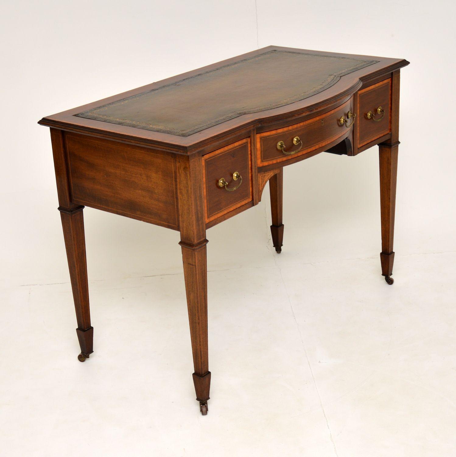 Antique Edwardian Inlaid Mahogany Desk / Writing Table 5