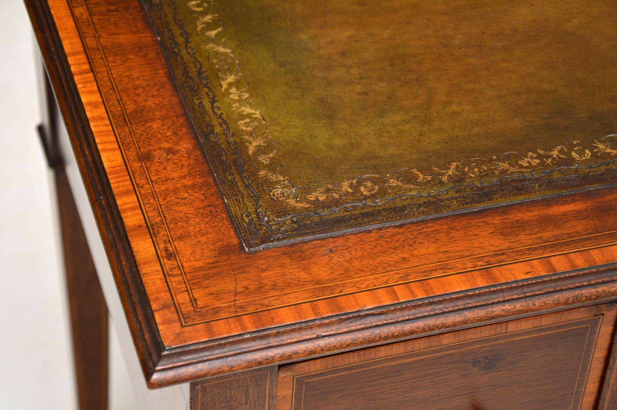 Antique Edwardian Inlaid Mahogany Desk / Writing Table 8