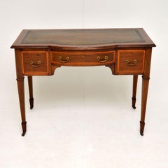 Antique Edwardian Inlaid Mahogany Desk / Writing Table