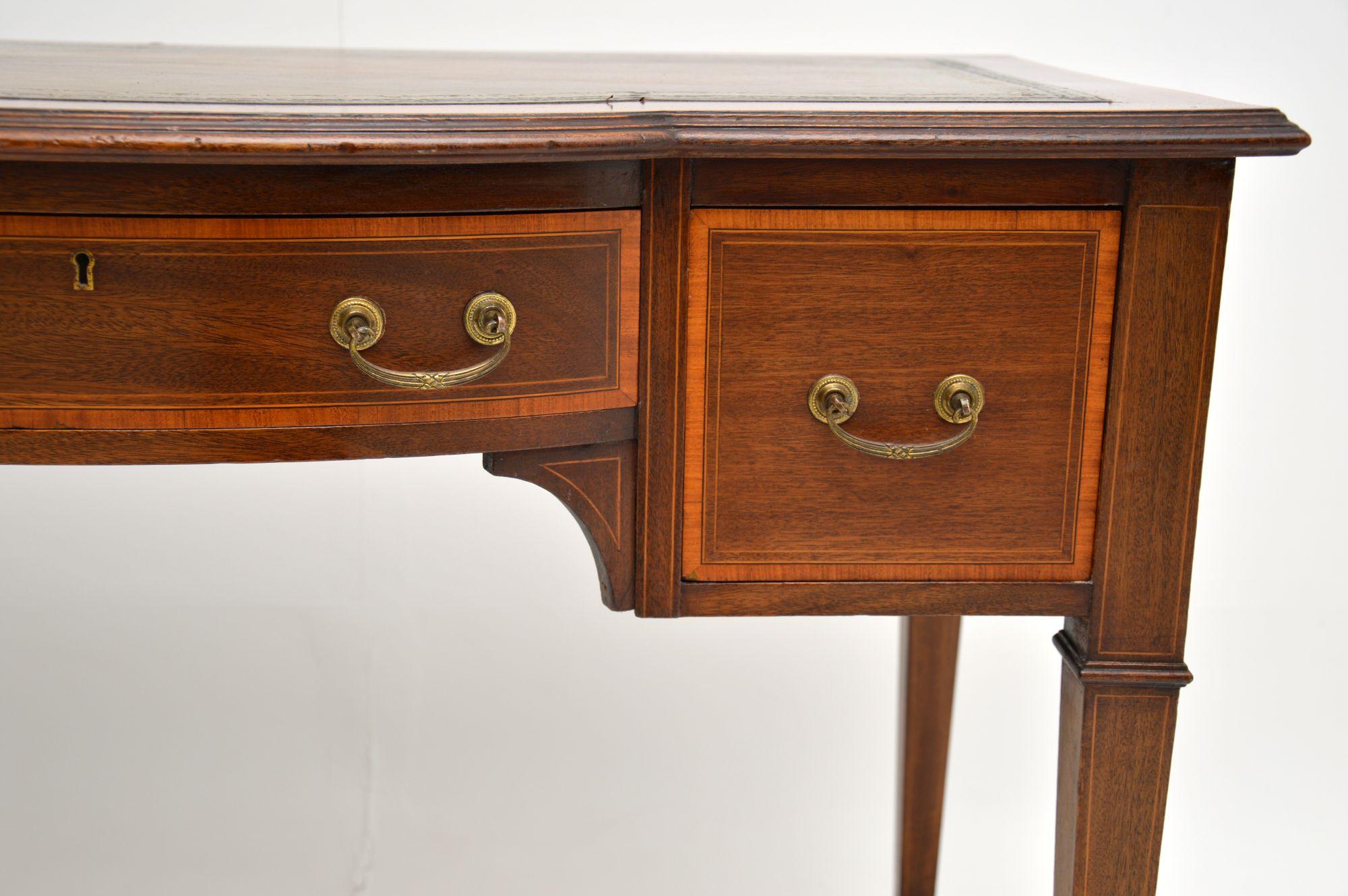 Antique Edwardian Inlaid Mahogany Desk / Writing Table 1