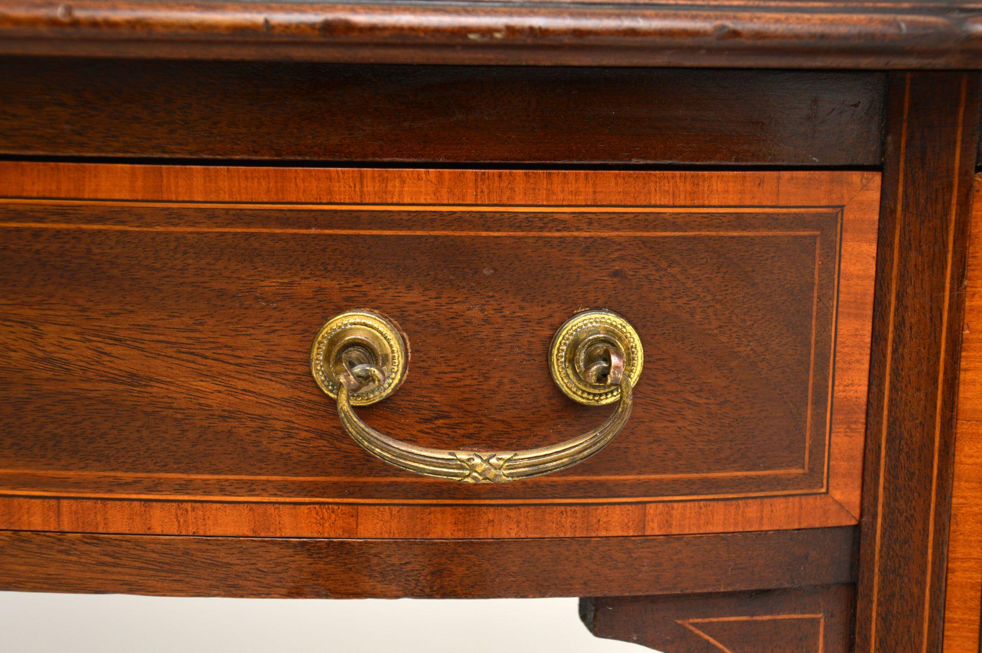 Antique Edwardian Inlaid Mahogany Desk / Writing Table 4