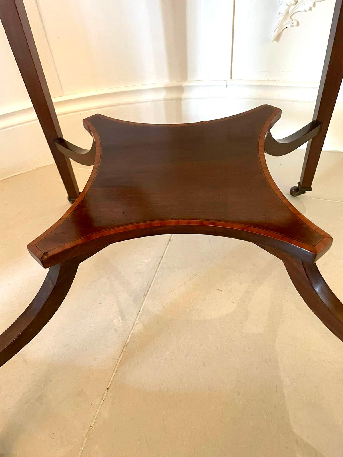 Early 20th Century Antique Edwardian Inlaid Mahogany Envelope Card Table