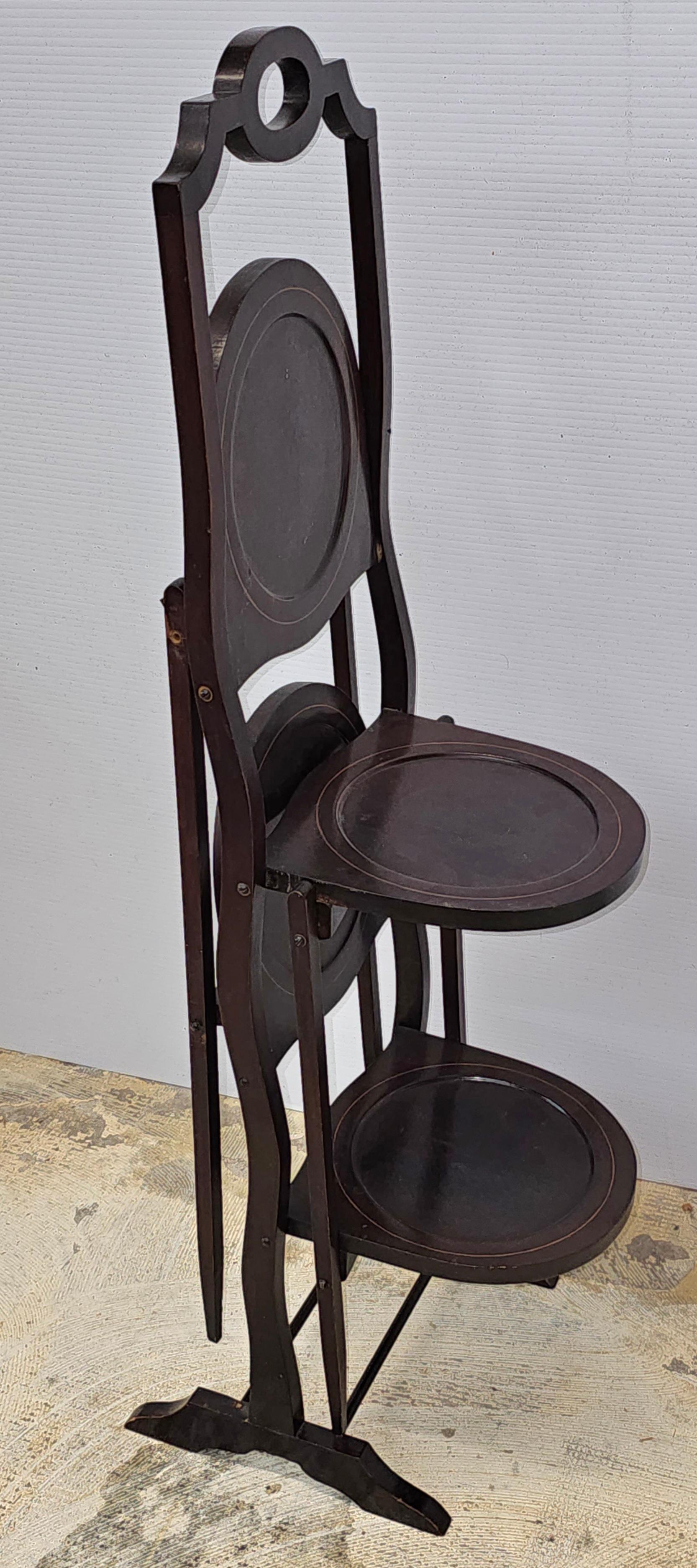Antique Edwardian Inlaid Mahogany Folding Muffin Cake Stand, circa 1880-1890 For Sale 8