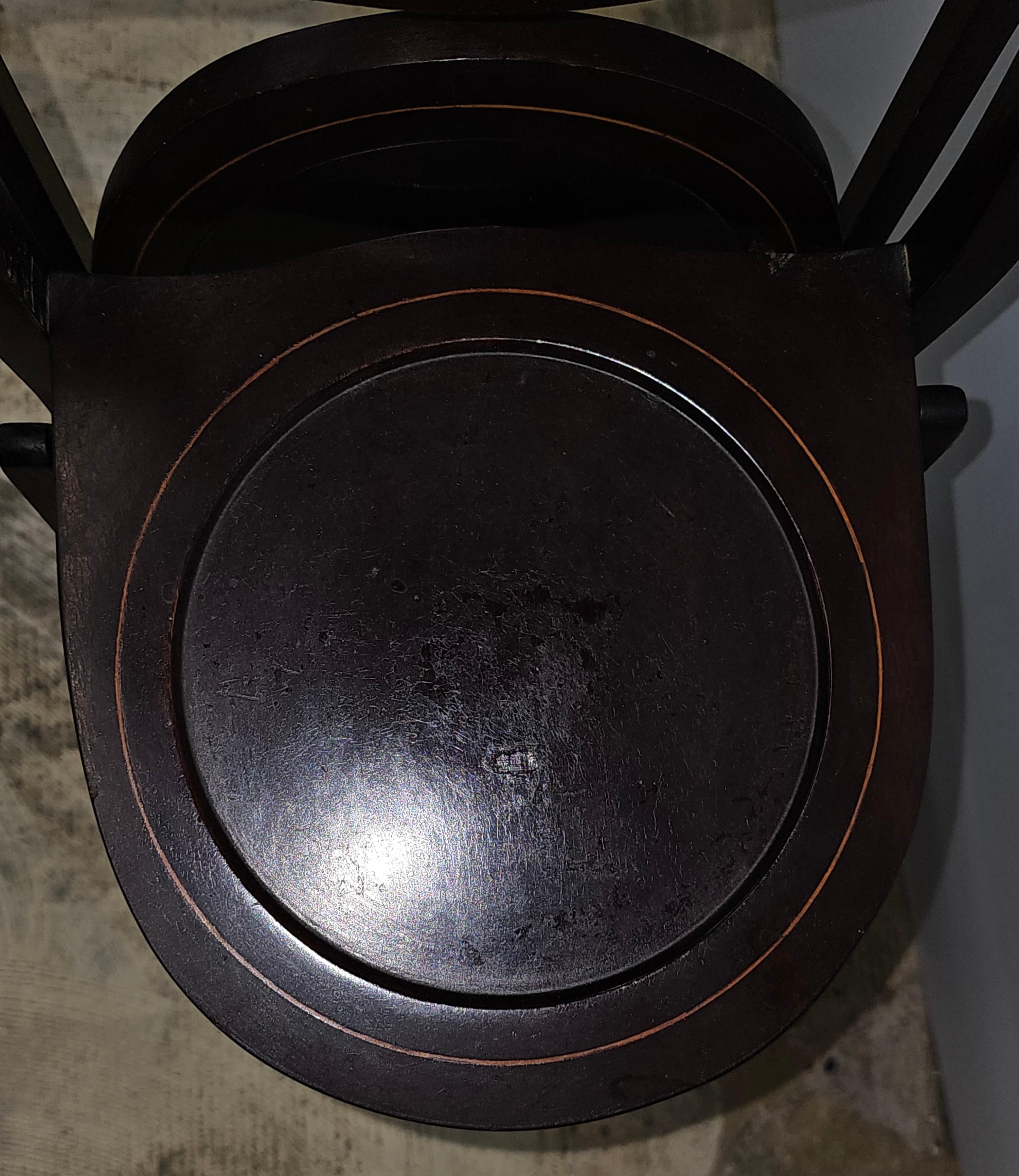 Antique Edwardian Inlaid Mahogany Folding Muffin Cake Stand, circa 1880-1890 For Sale 9