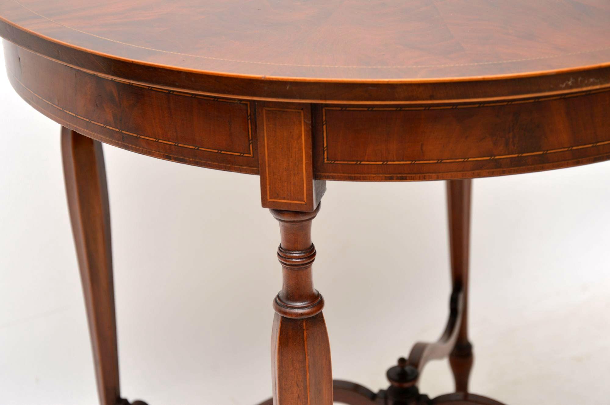Antique Edwardian Inlaid Mahogany Occasional Table 1