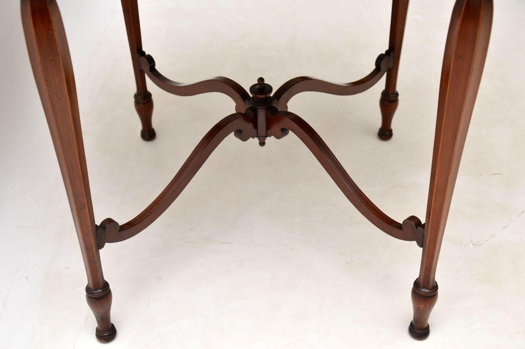 Antique Edwardian Inlaid Mahogany Occasional Table 2