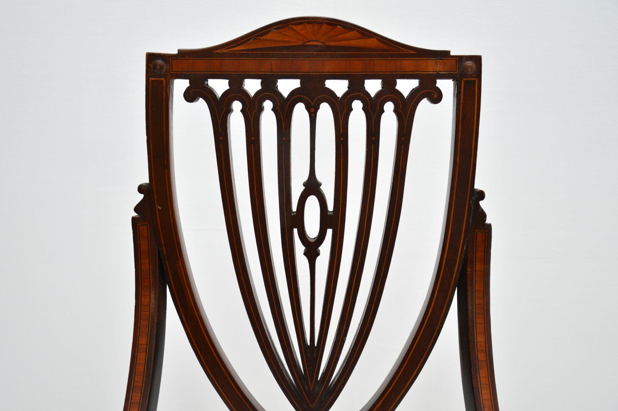 Antique Edwardian Inlaid Mahogany Side Chair In Good Condition In London, GB