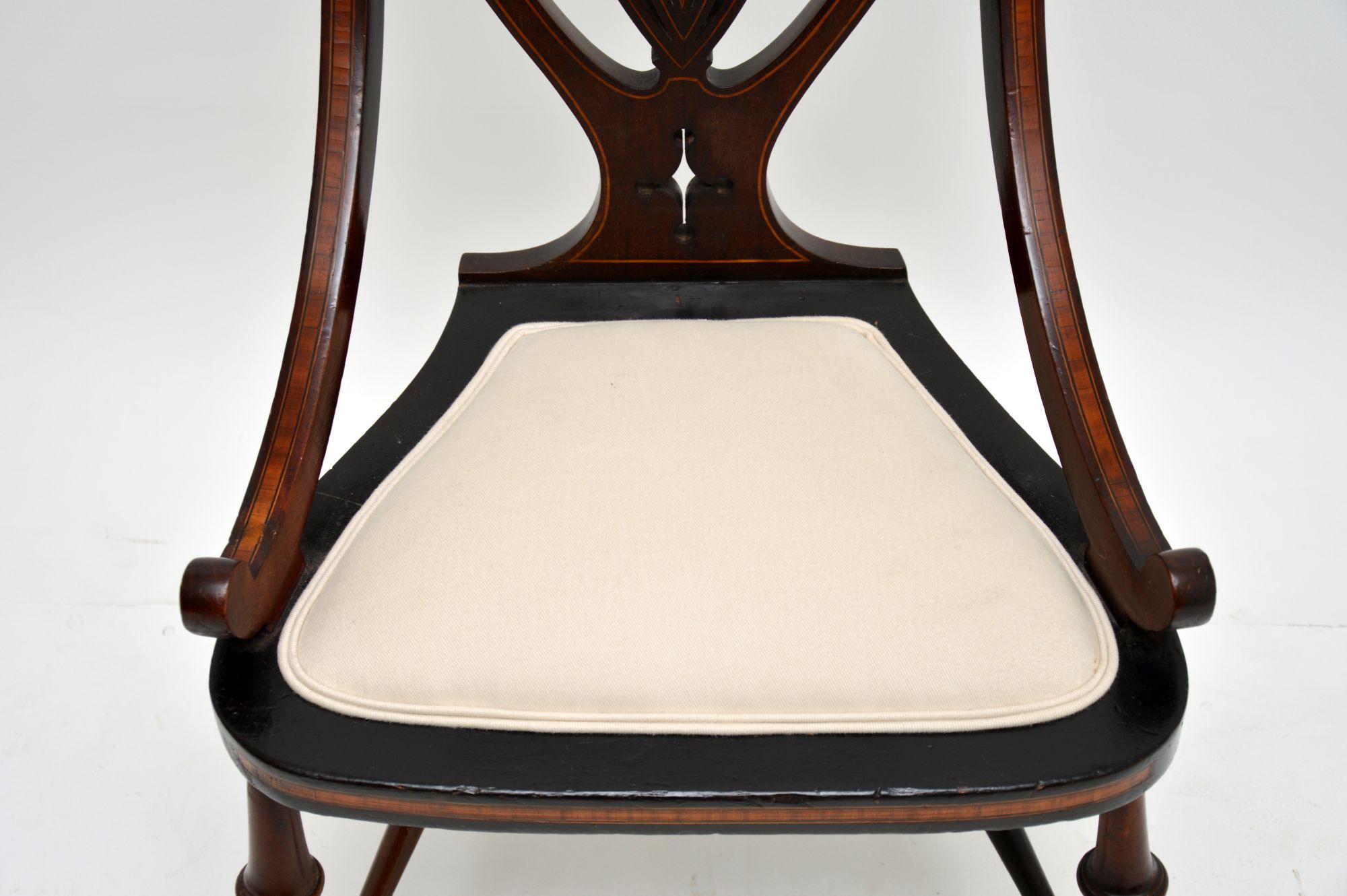 Antique Edwardian Inlaid Mahogany Side Chair 1