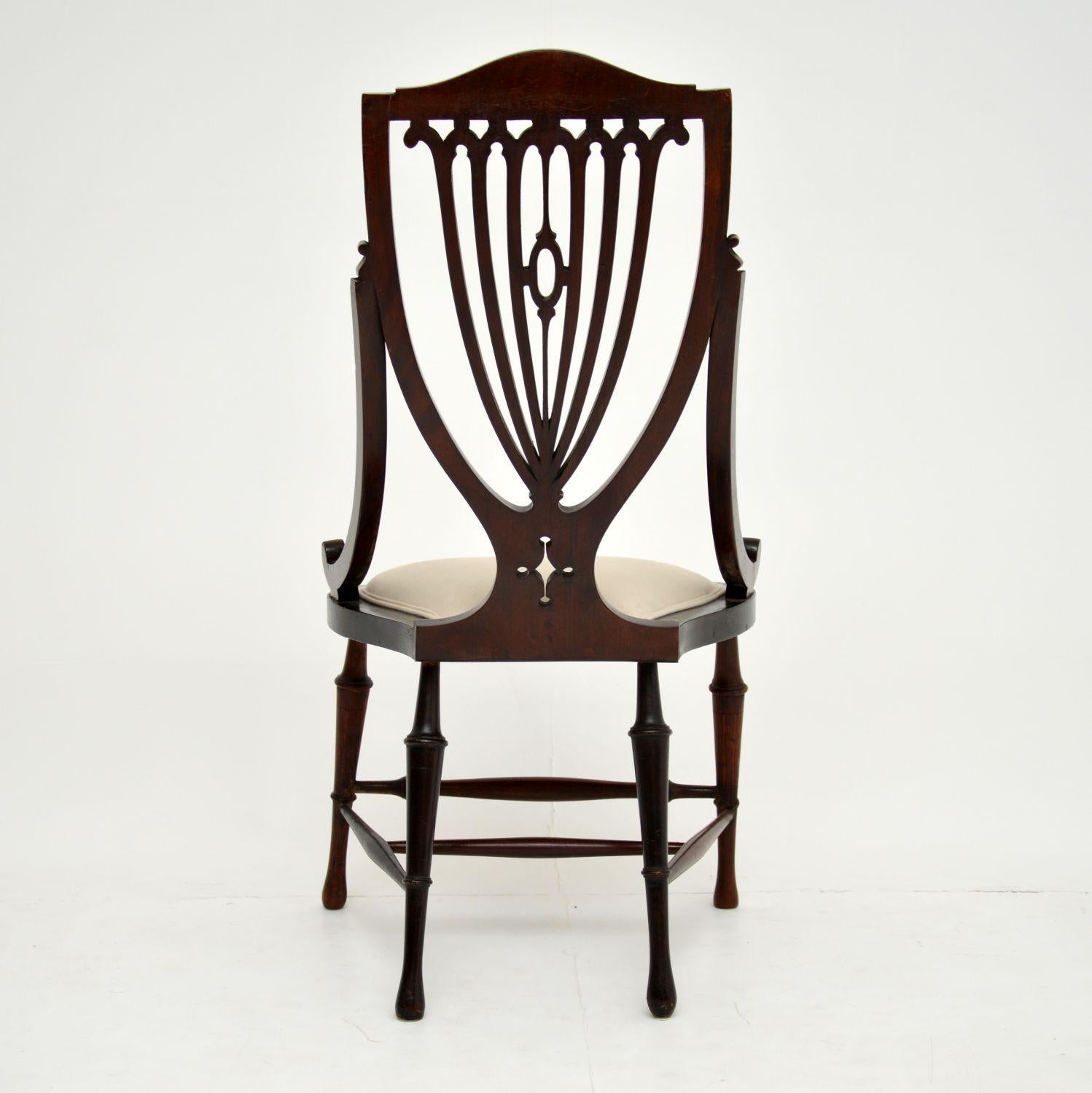 Antique Edwardian Inlaid Mahogany Side Chair 3