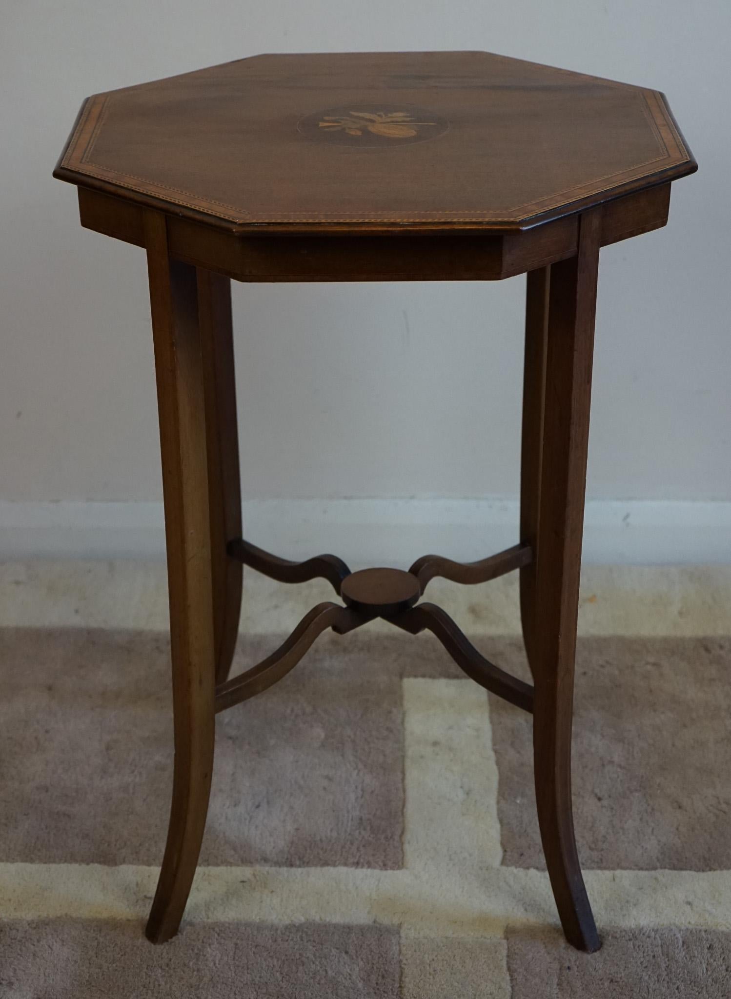 Inlay Antique Edwardian Inlaid  Side Table For Sale