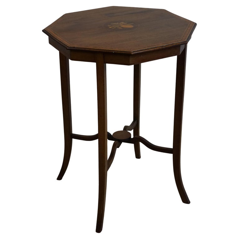 Antique Edwardian Inlaid Mahogany Side Table For Sale at 1stDibs