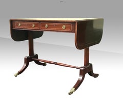 Antique Edwardian Inlaid Mahogany Sofa Table