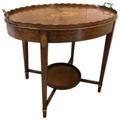 Antique Edwardian Inlaid Mahogany Tray Table