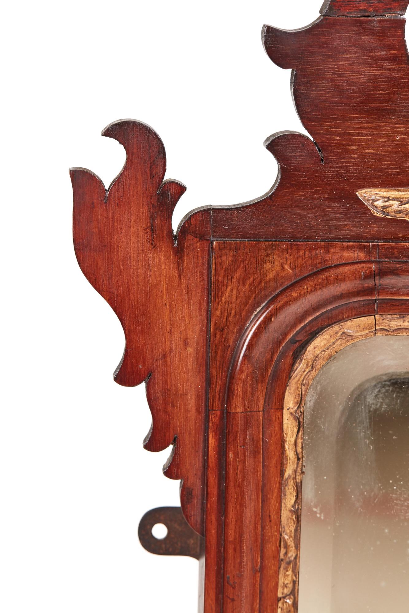 English Antique Edwardian Inlaid Mahogany Wall Mirror For Sale