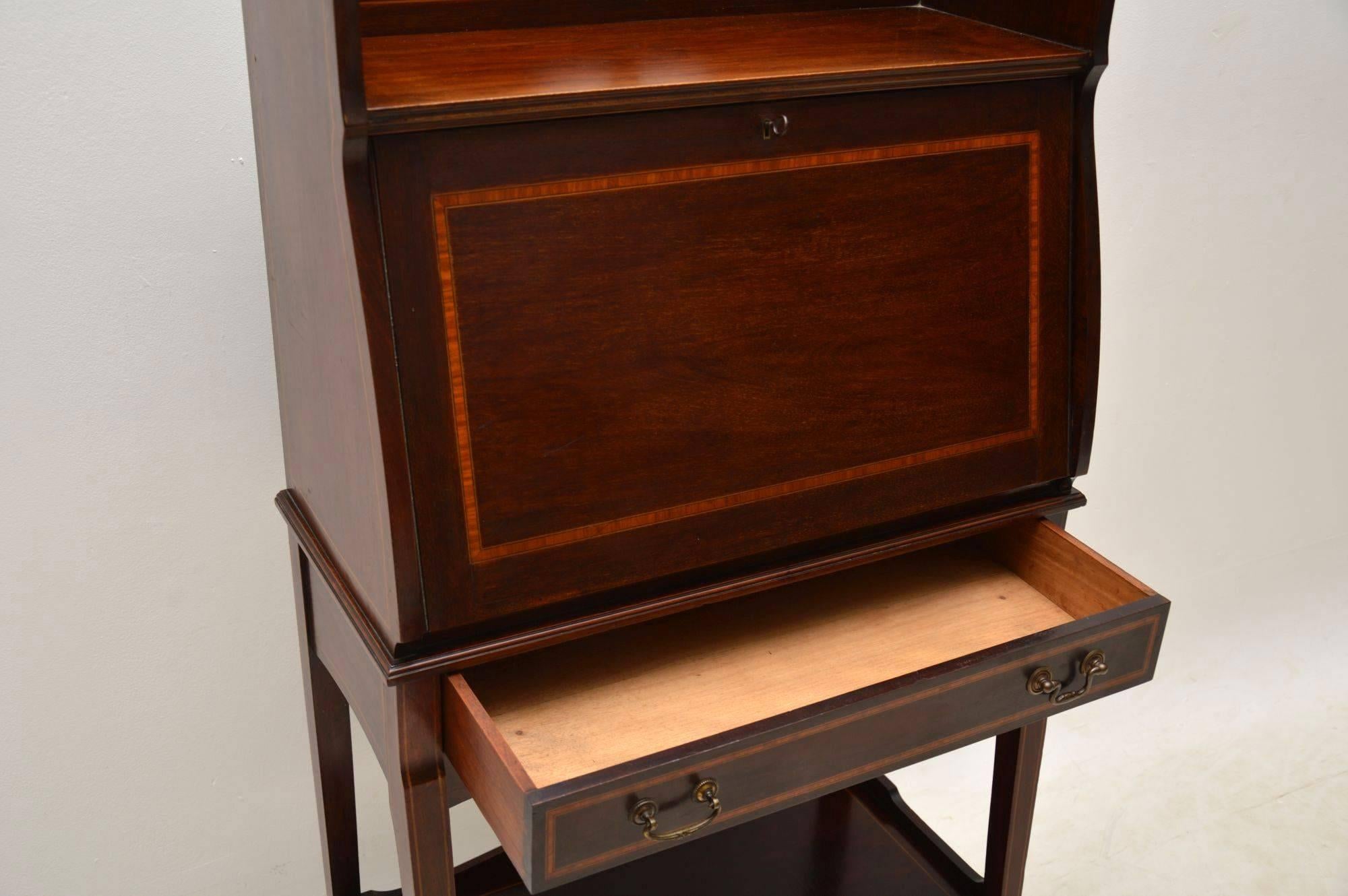 Antique Edwardian Inlaid Mahogany Writing Bureau 3